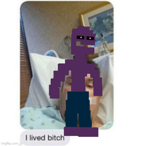 Michael Afton during Sister Location | image tagged in i lived bitch,fnaf | made w/ Imgflip meme maker