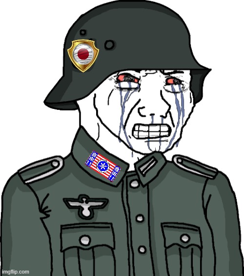 Pro Anime Wehrmacht coping and seething (can't believe how extreme I was when I was pro anime) | image tagged in wojak anti-fandom s s -wehrmacht copping and seething,pro anime,anti anime,nazi | made w/ Imgflip meme maker
