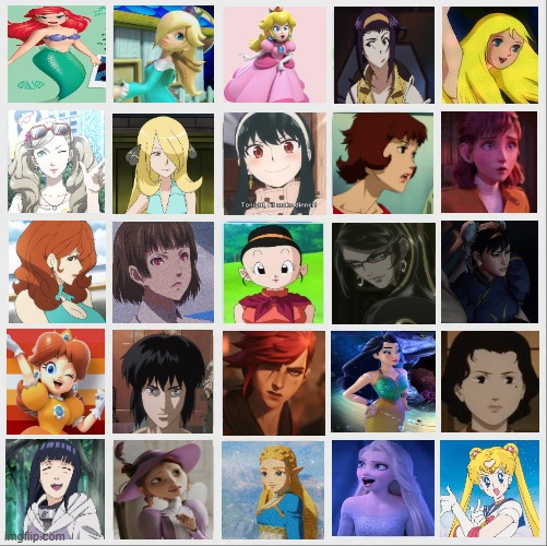 Waifu Chart | image tagged in waifu,charts,waifu chart,anime,video games,cartoons | made w/ Imgflip meme maker