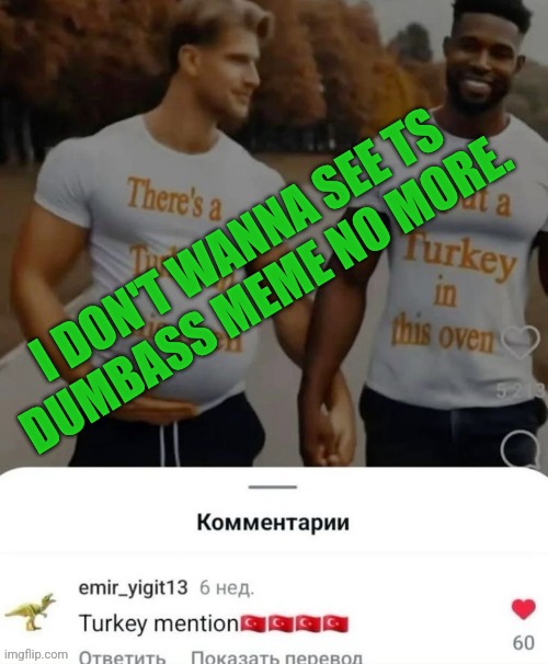 I DON'T WANNA SEE TS
DUMBASS MEME NO MORE. | made w/ Imgflip meme maker