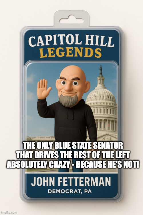 Progressive Hit Target | THE ONLY BLUE STATE SENATOR THAT DRIVES THE REST OF THE LEFT ABSOLUTELY CRAZY - BECAUSE HE'S NOT! | image tagged in fetterman,sane as he ever was | made w/ Imgflip meme maker