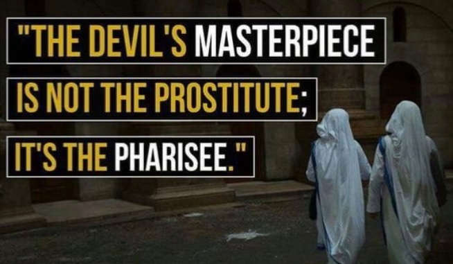 That is obvious sin but Pharisees have a good covering | image tagged in christian,christianity,pharisees,hypocrites,subtle sin,obvious sin | made w/ Imgflip meme maker