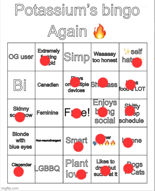 you and i are not so different | image tagged in potassium bingo v4 | made w/ Imgflip meme maker