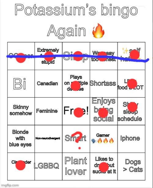 Lol | image tagged in potassium bingo v4 | made w/ Imgflip meme maker