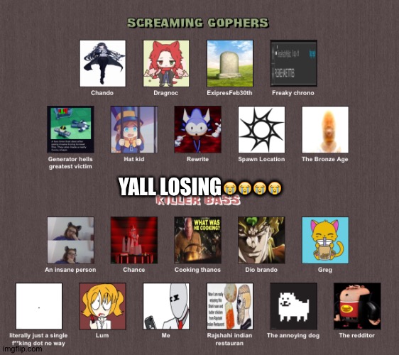 YALL LOSING😭😭😭😭 | made w/ Imgflip meme maker