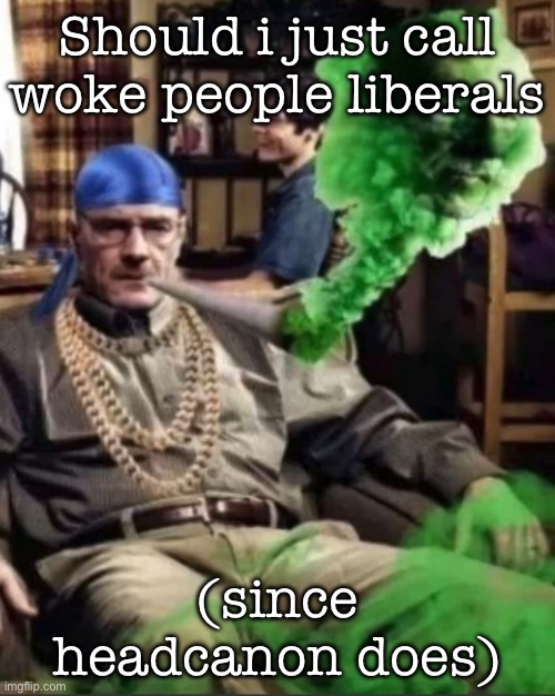 Waltuh | Should i just call woke people liberals; (since headcanon does) | image tagged in waltuh | made w/ Imgflip meme maker