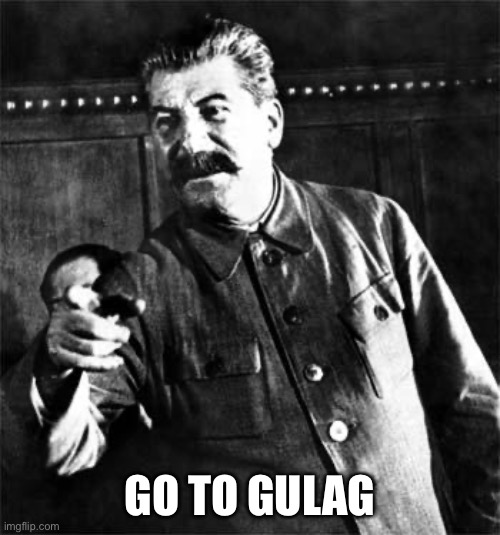 Go To Gulag | GO TO GULAG | image tagged in stalin | made w/ Imgflip meme maker