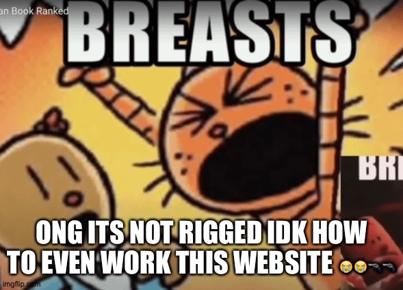 BREAST | ONG ITS NOT RIGGED IDK HOW TO EVEN WORK THIS WEBSITE 😭😭🔫🔫 | image tagged in breast | made w/ Imgflip meme maker