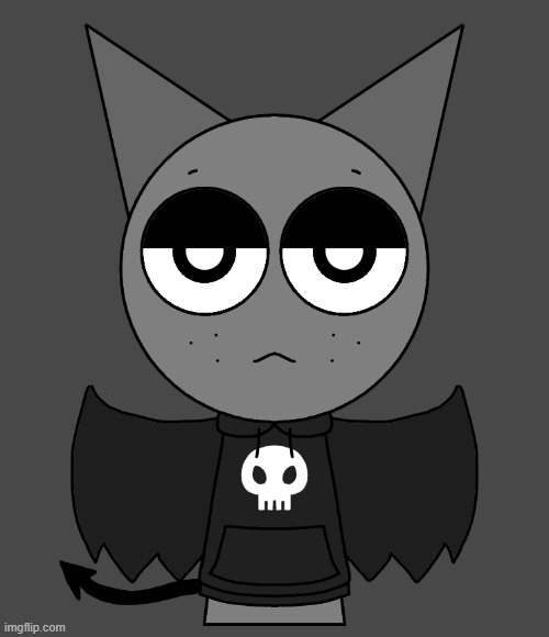 gray (casual clothes) | image tagged in sprunki,fan art,gray,emo,gargoyle,incredibox | made w/ Imgflip meme maker