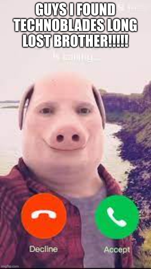 john pork | GUYS I FOUND TECHNOBLADES LONG LOST BROTHER!!!!! | image tagged in john pork | made w/ Imgflip meme maker