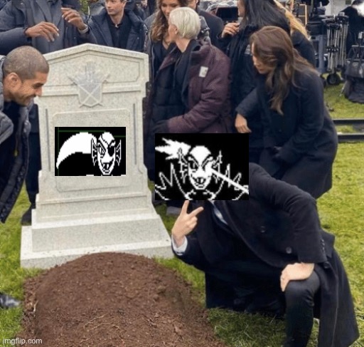 Undyne in Genocide | image tagged in grant gustin over grave | made w/ Imgflip meme maker