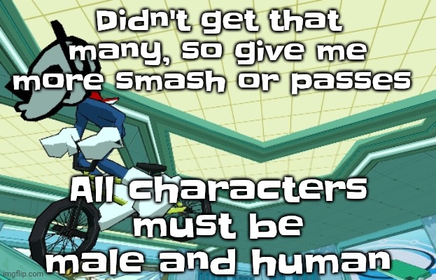 Cyberfunk | All characters must be male and human; Didn't get that many, so give me more smash or passes | image tagged in cyberfunk | made w/ Imgflip meme maker