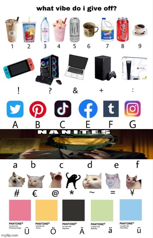 N A N I T E S | image tagged in what vibe do i give of | made w/ Imgflip meme maker