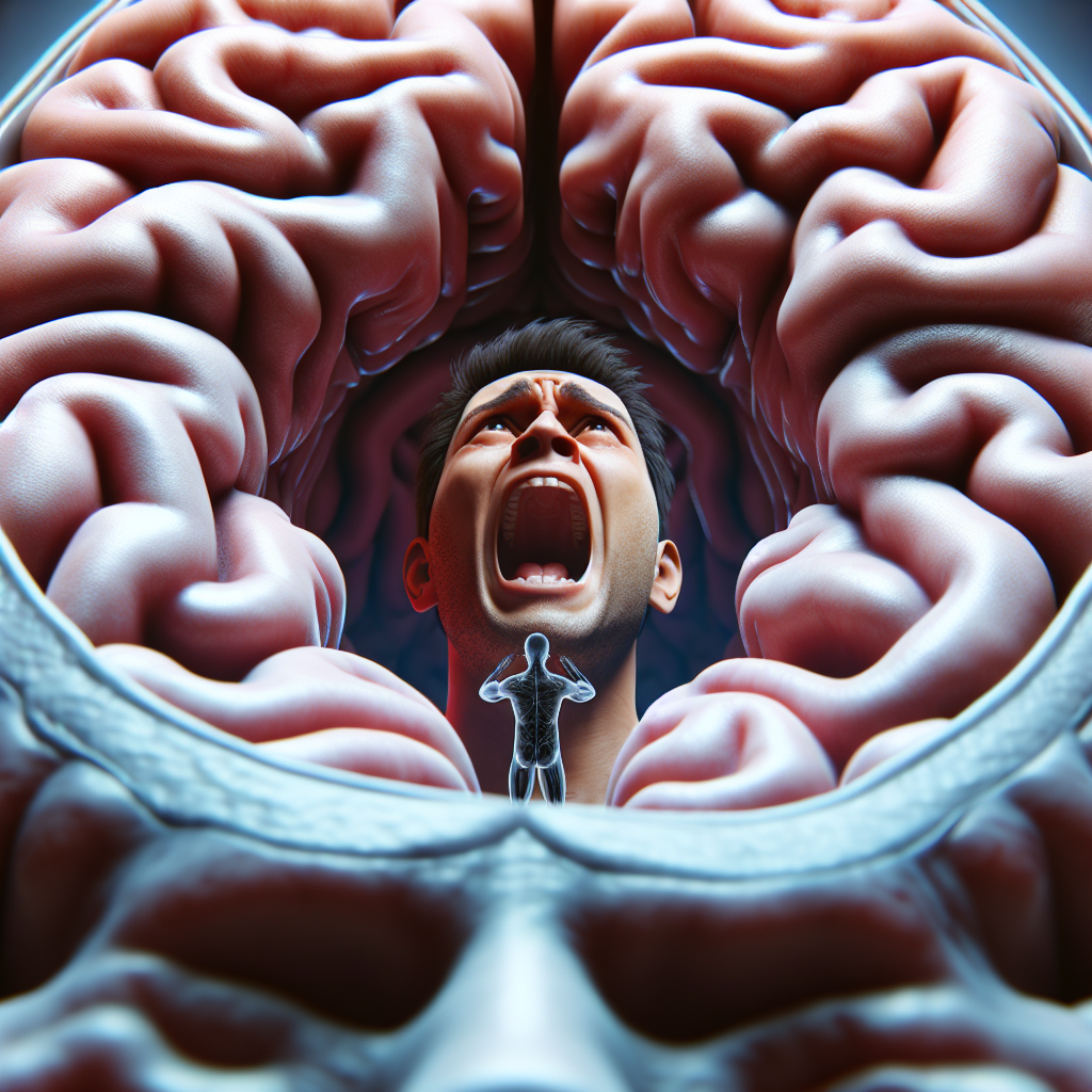 A brain with a tiny person inside screaming Blank Meme Template