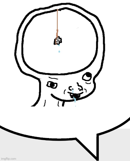 dumb wojak talking | image tagged in dumb wojak,balloon | made w/ Imgflip meme maker