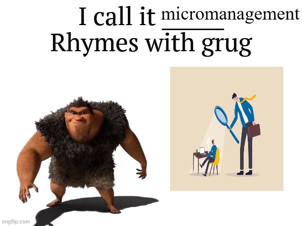 UwUngus | micromanagement | image tagged in i call it _____,micromanagement,rhymes with grug,memes,msmg,shitpost | made w/ Imgflip meme maker