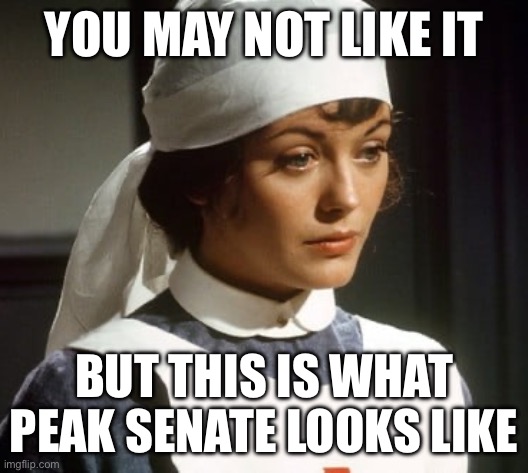 YOU MAY NOT LIKE IT; BUT THIS IS WHAT PEAK SENATE LOOKS LIKE | made w/ Imgflip meme maker