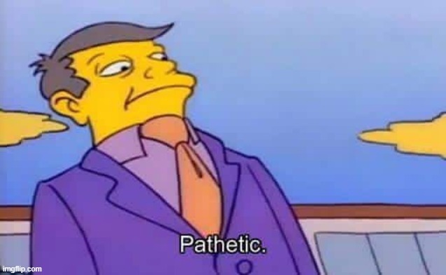 Pathetic | image tagged in pathetic | made w/ Imgflip meme maker