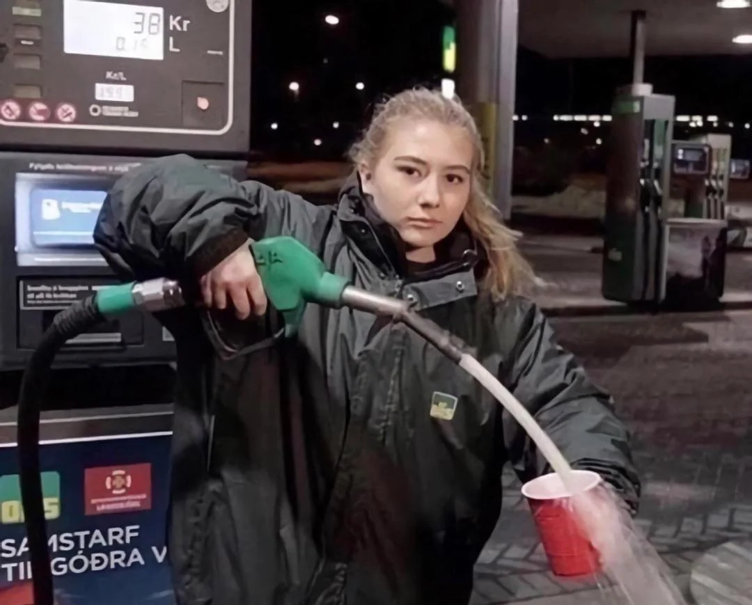 Girl at the gas station Blank Meme Template