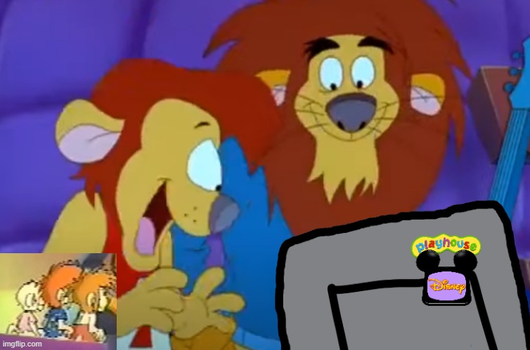 The Lionhearts and Playhouse Disney?! | image tagged in spencer's overreaction | made w/ Imgflip meme maker