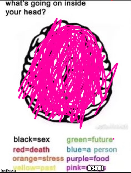 What's going on inside your head? | SCHOOL | image tagged in what's going on inside your head | made w/ Imgflip meme maker