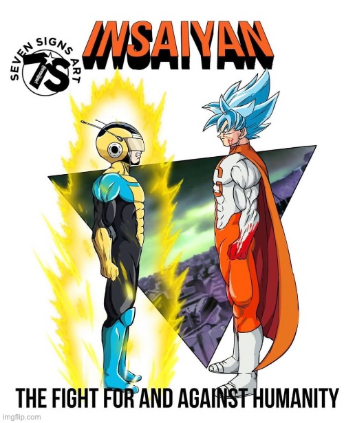 Credit to Seven Signs Art, I had to screenshot this | image tagged in dragon ball z,invincible | made w/ Imgflip meme maker