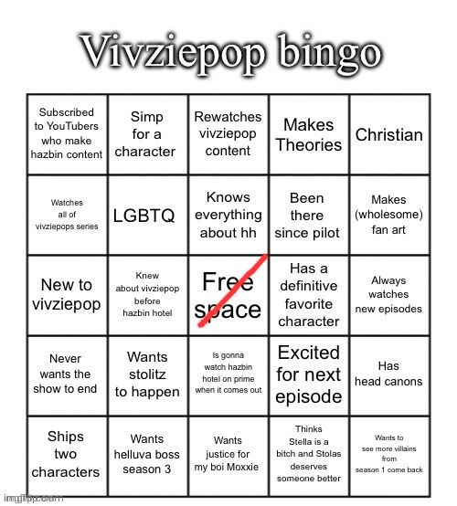is ts a fandom | image tagged in vivziepop bingo | made w/ Imgflip meme maker