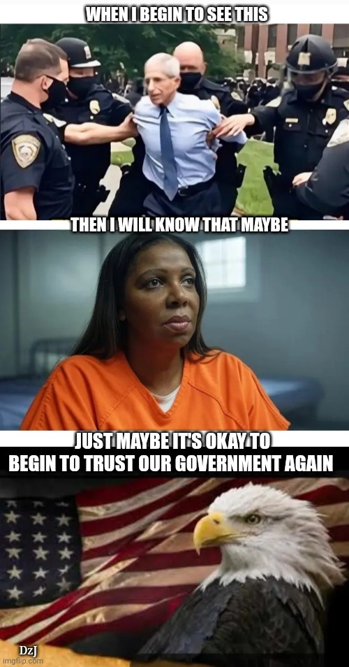 KASH THEM ALL | WHEN I BEGIN TO SEE THIS; THEN I WILL KNOW THAT MAYBE; JUST MAYBE IT'S OKAY TO BEGIN TO TRUST OUR GOVERNMENT AGAIN; DzJ | image tagged in arrest,democrat,libtard,criminal,traitors,justice | made w/ Imgflip meme maker