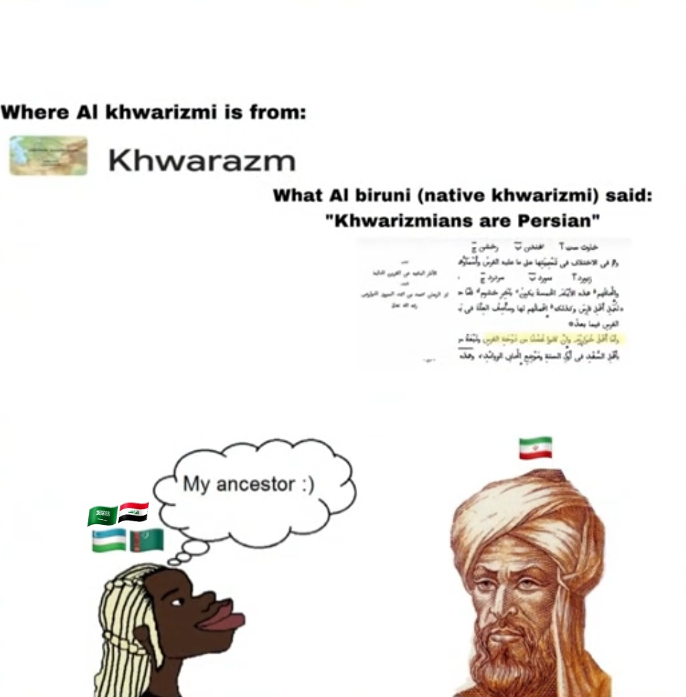 Al khwarizmi wasn't arab lol Blank Meme Template
