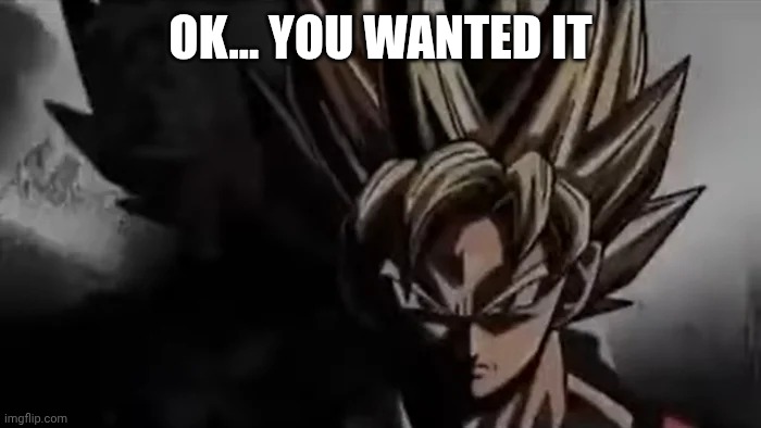 OK... YOU WANTED IT | image tagged in goku staring | made w/ Imgflip meme maker