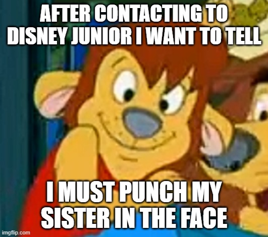 Spencer Lionheart in a nutshell | AFTER CONTACTING TO DISNEY JUNIOR I WANT TO TELL; I MUST PUNCH MY SISTER IN THE FACE | made w/ Imgflip meme maker