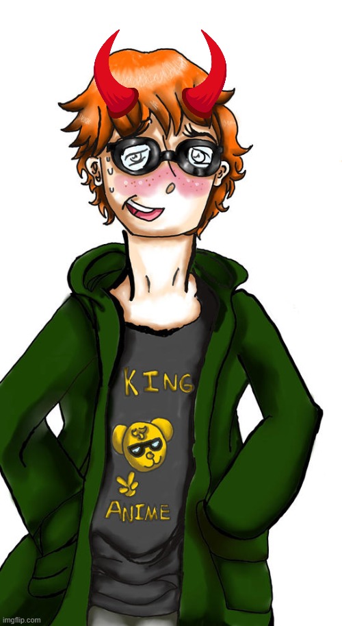 Incel Boy Rin with devil horns (for being a creep) | image tagged in simp,incel,anime,devil,nerd,oc | made w/ Imgflip meme maker