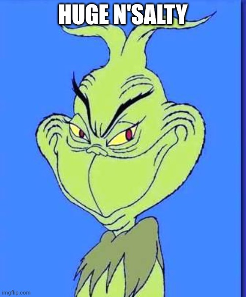 Good Grinch | HUGE N'SALTY | image tagged in good grinch | made w/ Imgflip meme maker