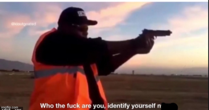 identify yourself | image tagged in identify yourself | made w/ Imgflip meme maker