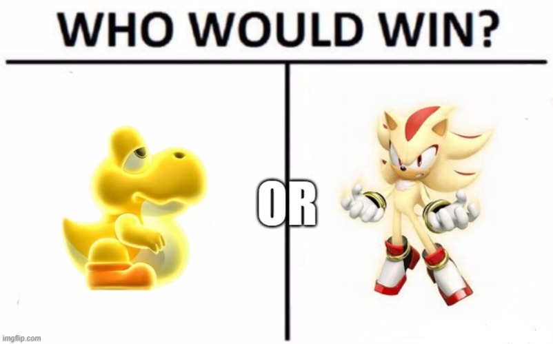 yellow yoshi ALLWAYS wins. | image tagged in who would win | made w/ Imgflip meme maker