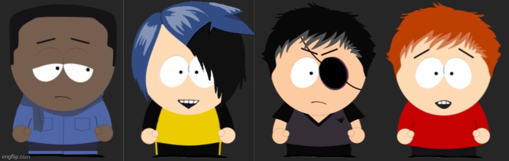 Ok, so I messed around a bit with the South Park Avatar maker, and I made all my OCs | made w/ Imgflip meme maker