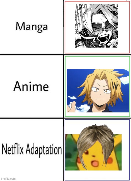 Netflix adaptation | image tagged in netflix adaptation,mha | made w/ Imgflip meme maker