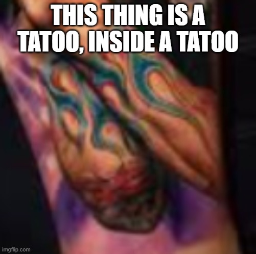 tatoo tatoo | THIS THING IS A TATOO, INSIDE A TATOO | image tagged in tatoo,tatoo tatoo | made w/ Imgflip meme maker
