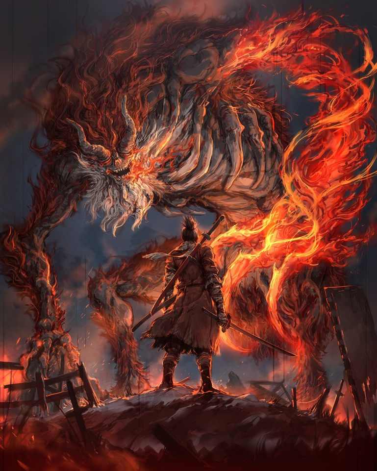 Sekiro and Demon of Hatred Blank Meme Template
