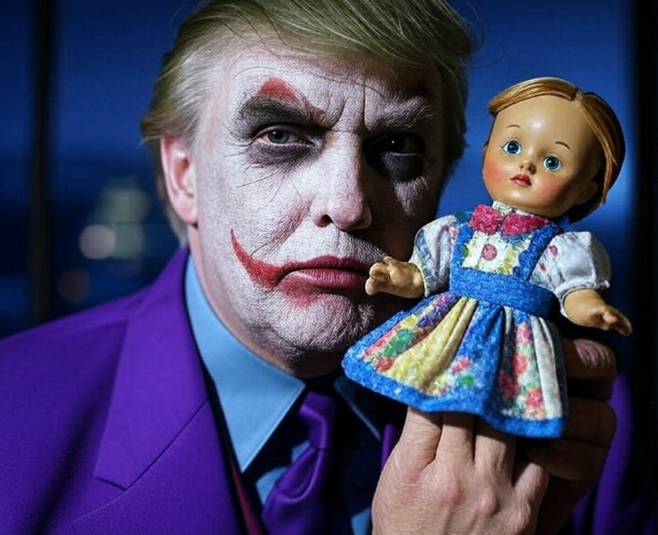 Donald Trump Joker face Doll Blank Meme Template
