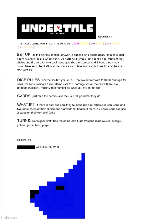 here are the instructions | image tagged in undertale | made w/ Imgflip meme maker