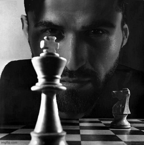 New meme template | image tagged in gigachad playing chess | made w/ Imgflip meme maker