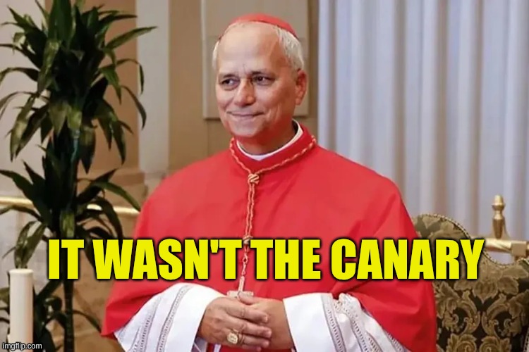 Pope Ate It | IT WASN'T THE CANARY | image tagged in pope ate it,pope,shapeshifting lizard,chrome,right in the childhood,one does not simply | made w/ Imgflip meme maker