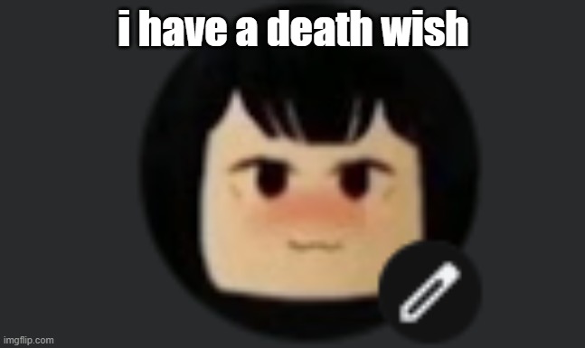 this is my profile picture on my school laptop btw | i have a death wish | made w/ Imgflip meme maker