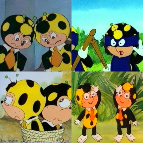 Cococinel 1992 (Cocomiel): twins Ben-Non & Ben-Oui | image tagged in ladybug | made w/ Imgflip meme maker