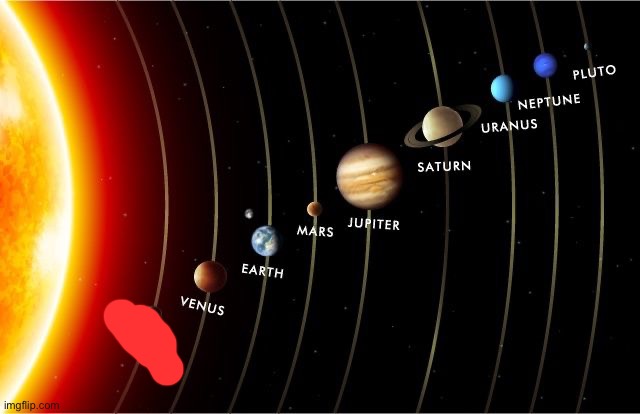 Mercury was eliminated | image tagged in solar system | made w/ Imgflip meme maker