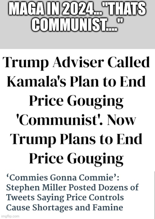 MAGA IN 2024..."THATS COMMUNIST...." | made w/ Imgflip meme maker