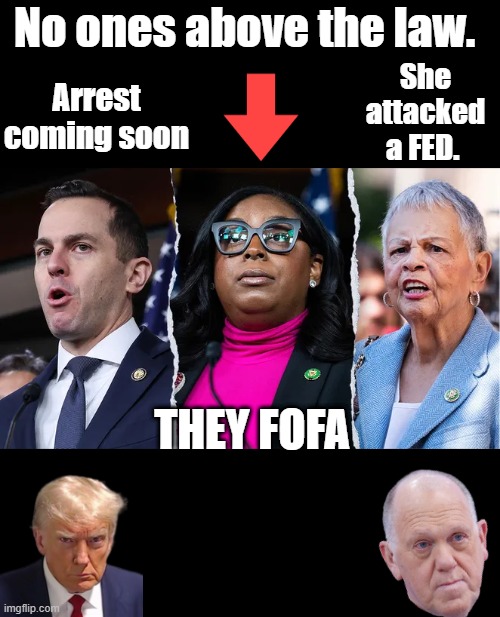 Arrest coming soon; No ones above the law. She attacked a FED. THEY FOFA | made w/ Imgflip meme maker