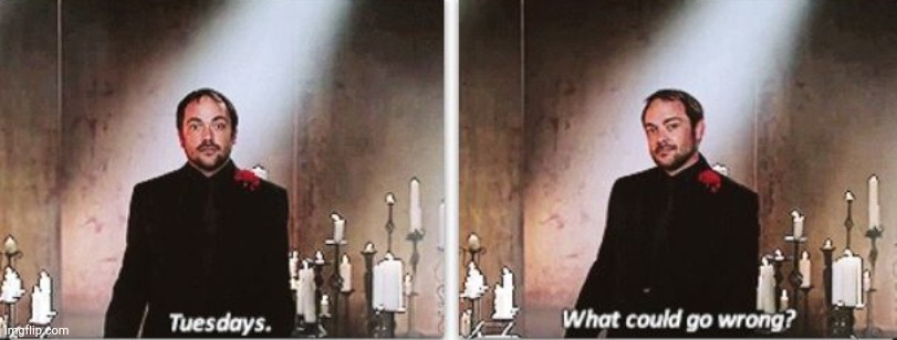 I Present To You: The Brilliance Of Mark Sheppard | image tagged in tuesday,brilliant,crow,supernatural,demon,what could go wrong | made w/ Imgflip meme maker