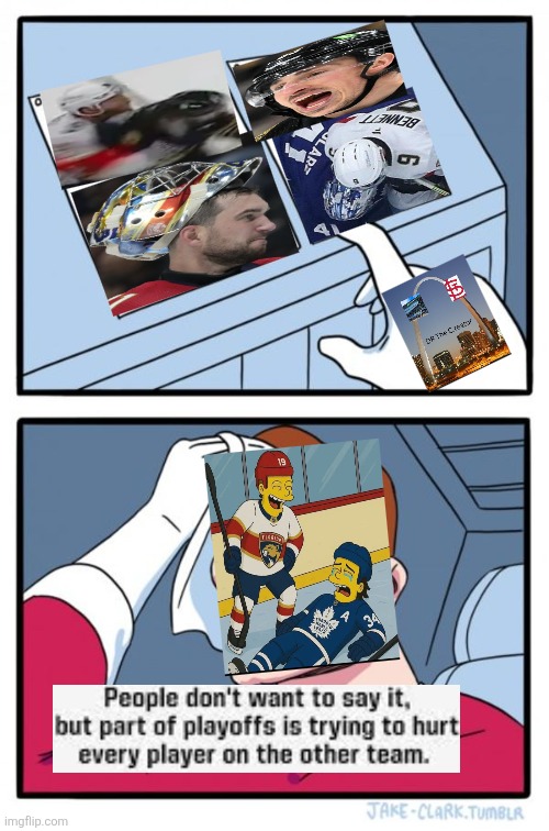 Panthers Vs Leafs | image tagged in memes,two buttons,ice hockey | made w/ Imgflip meme maker